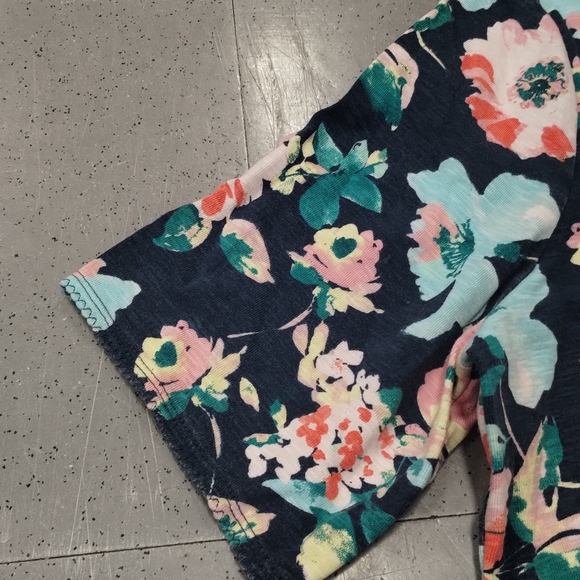 Time & Tru XXXL Tee Shirt NAVY Multi Color Floral Scoop Neck Soft Stretchy - Picture 8 of 9